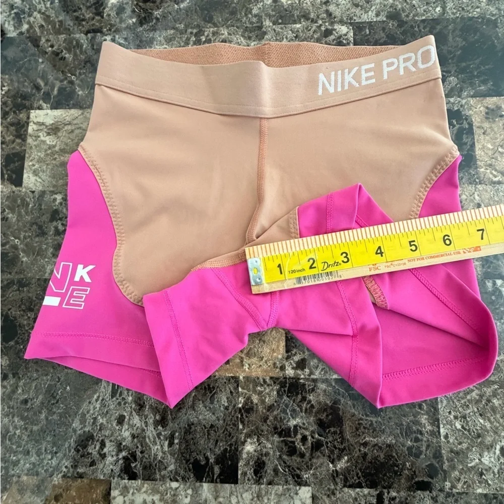 Nike Pro 3” training  Women's Athletic Shorts in Pink and Tan color size small